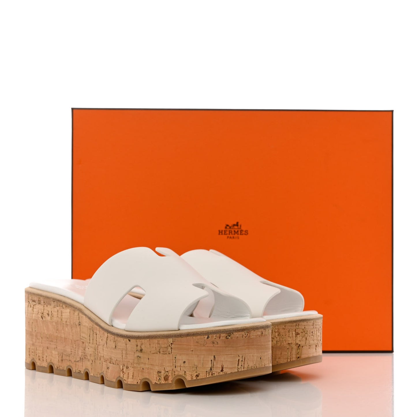 Calfskin Cork Eze 30 Sandals 39 White