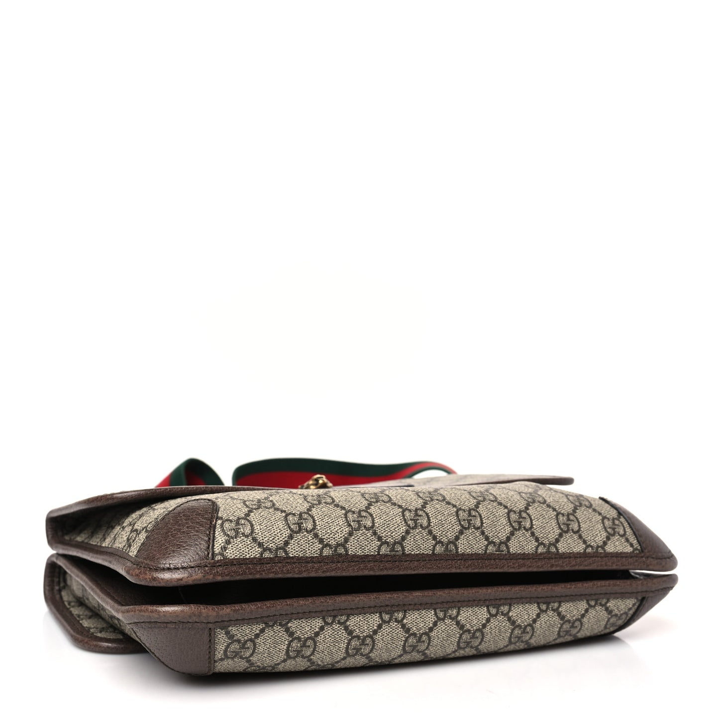 GG Supreme Monogram Web Neo Vintage Double Flap Messenger Bag Beige New Acero