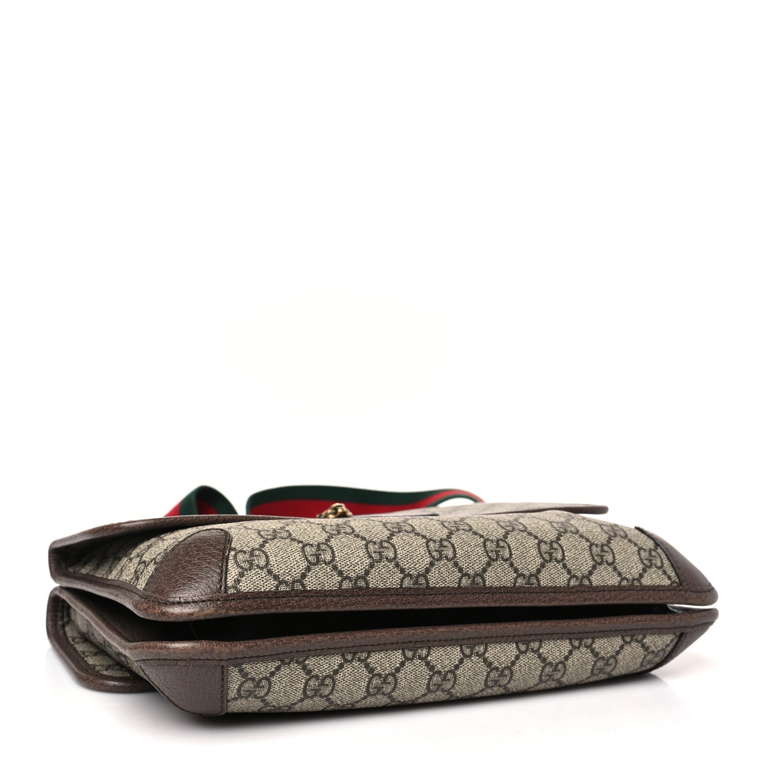 Gucci GG Supreme Monogram Web Neo Vintage Double Flap Messenger Bag Beige New Acero 4 of 9