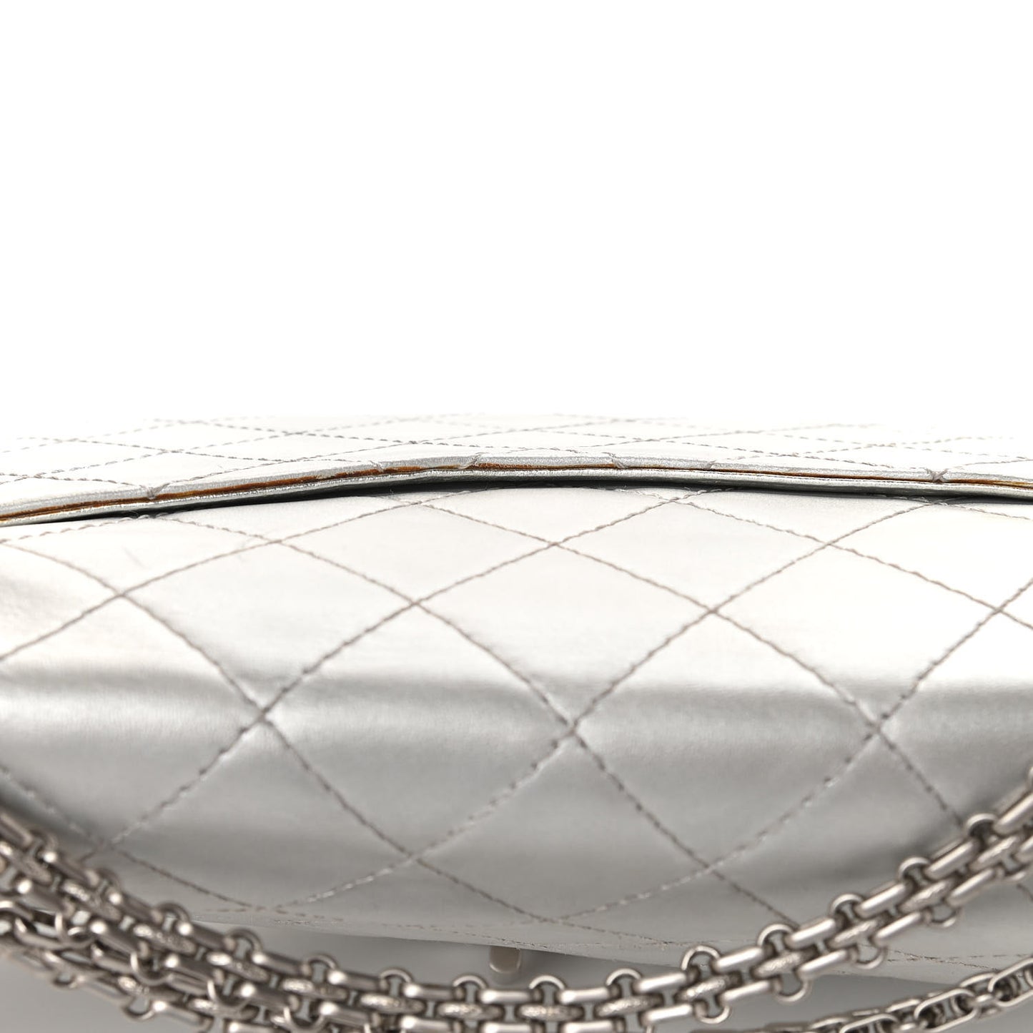 Metallic Aged Calfskin Quilted 2.55 Reissue 227 Flap Silver