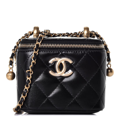 Chanel Calfskin Quilted Mini Perfect Fit Vanity Case With Chain Black 1 of 10