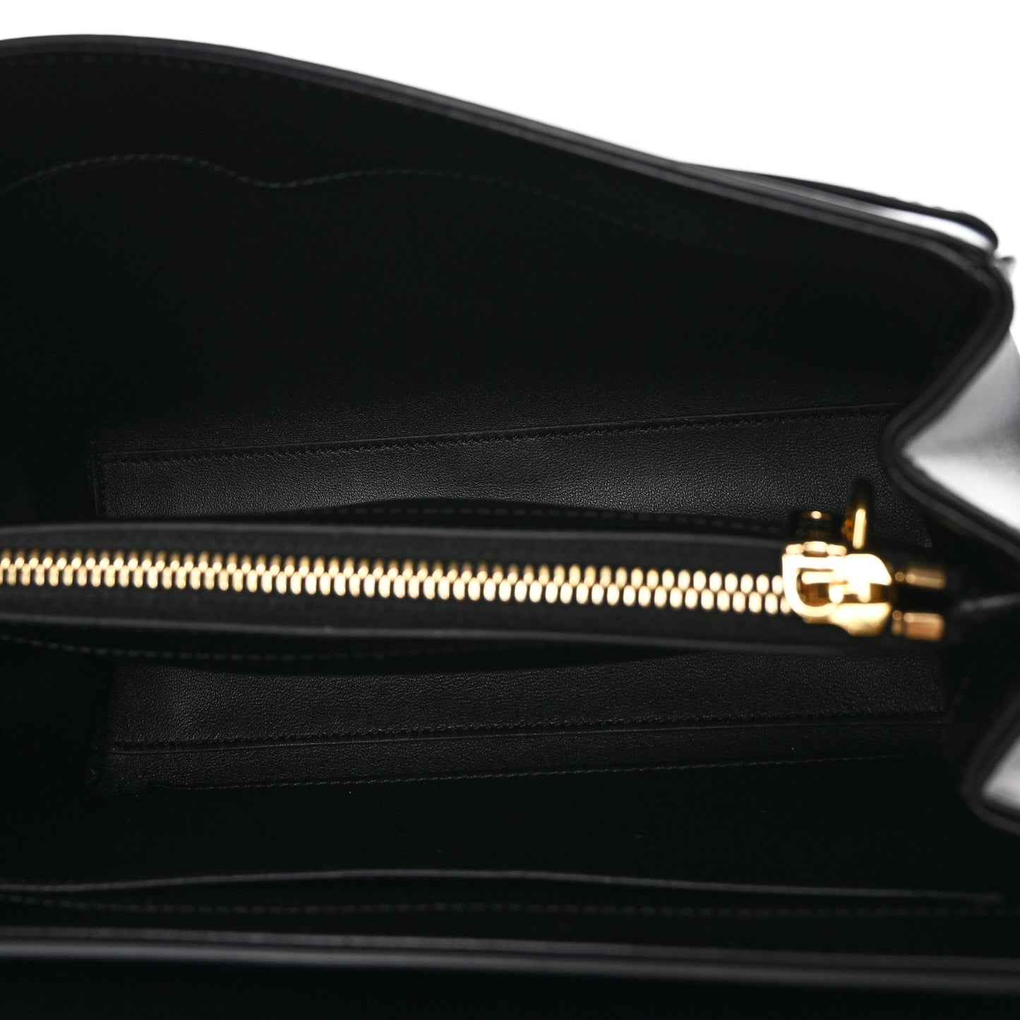 Satinated Calfskin Small 16 Top Handle Bag Black