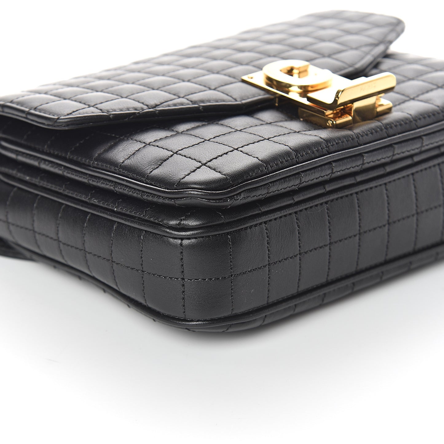 Calfskin Quilted Medium C Bag Black