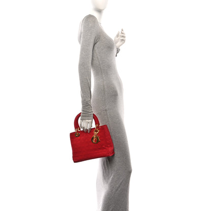 Christian Dior Nylon Cannage Medium Lady Dior Red 2 of 12