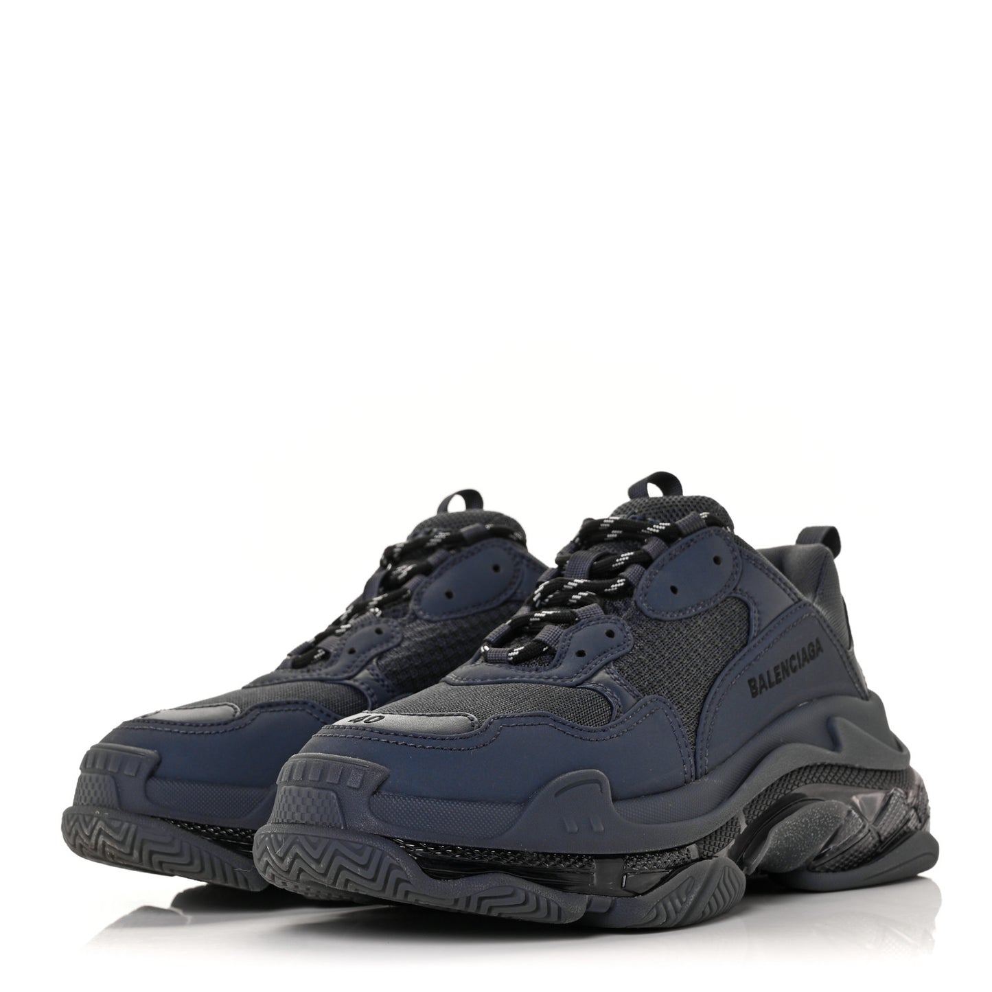 Fabric Mesh Clear Sole Womens Triple S Sneakers 40 Ombre Blue