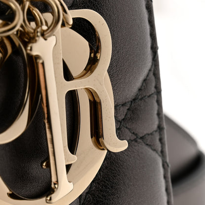 Christian Dior Metallic Grained Calfskin Cannage Small My ABC Lady Dior Gunmetal 10 of 10