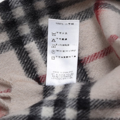 Burberry Cashmere House Check Fringe Scarf Beige 6 of 6