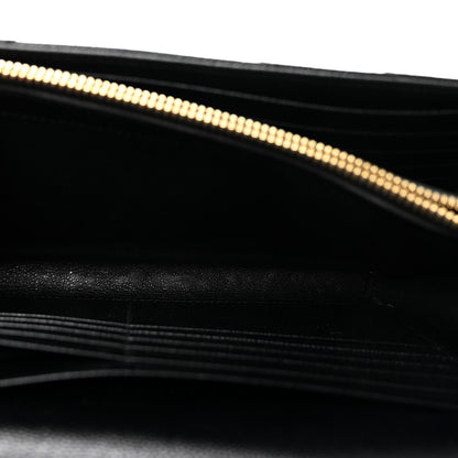 Saint Laurent Grain De Poudre Matelasse Chevron Monogram Chain Wallet Black 5 of 10