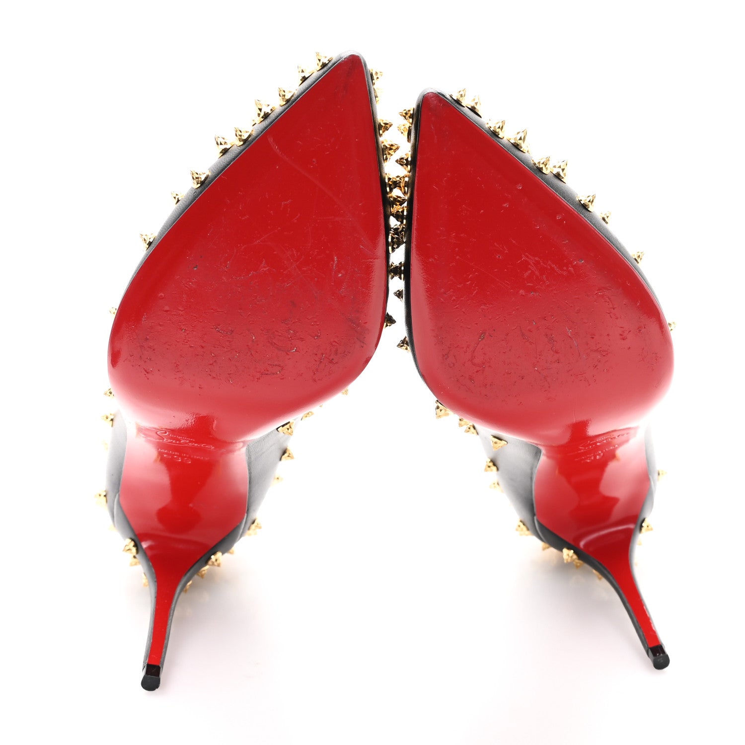 新品✨ルブタンROUCOULOUCOU 100 NAPPA SHINY　37.5 Christian Louboutin Shiny Nappa Studded Aimantaclou 100 Pumps 39