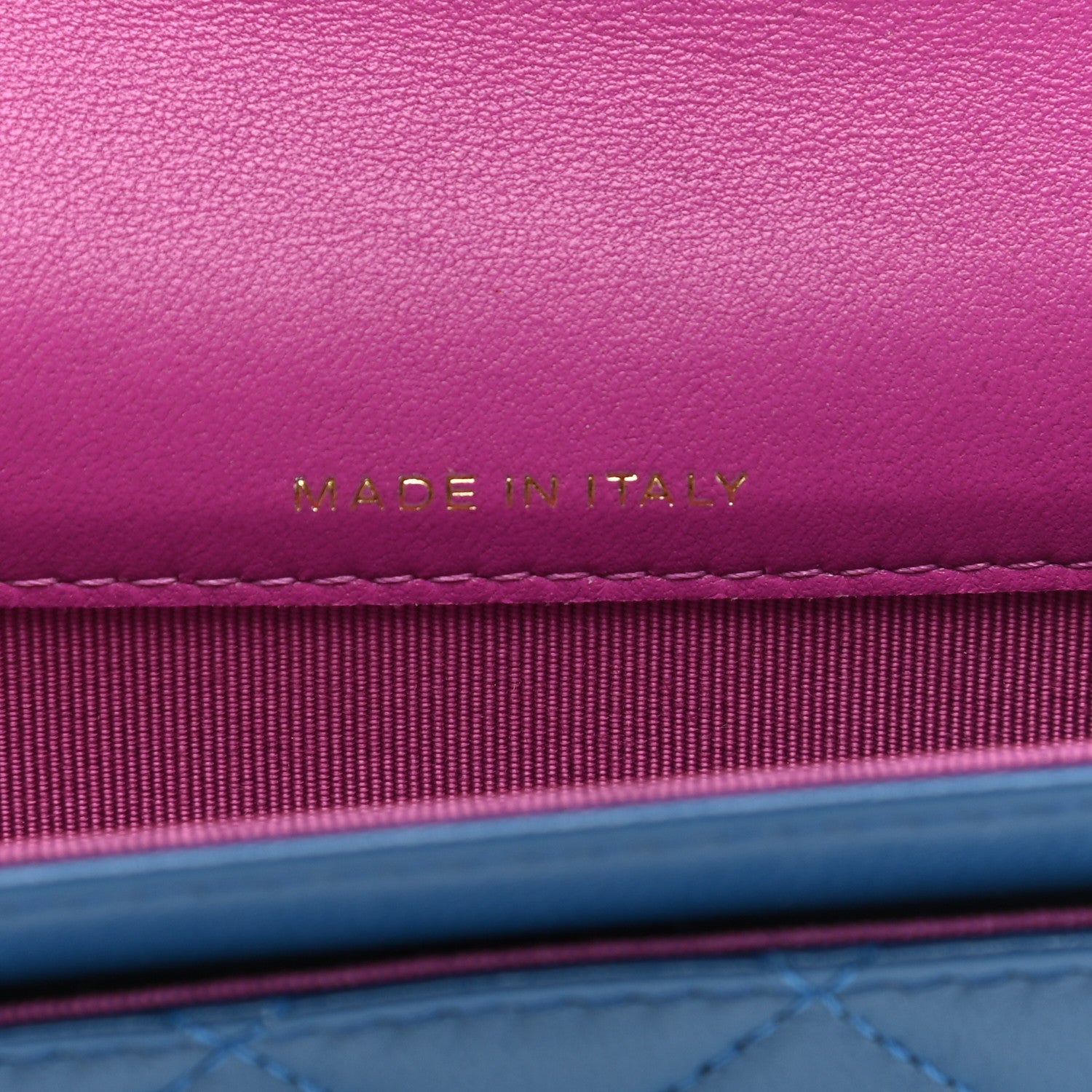 Chanel Lambskin Quilted Flap Card Holder Wallet Blue Pink 7 of 9