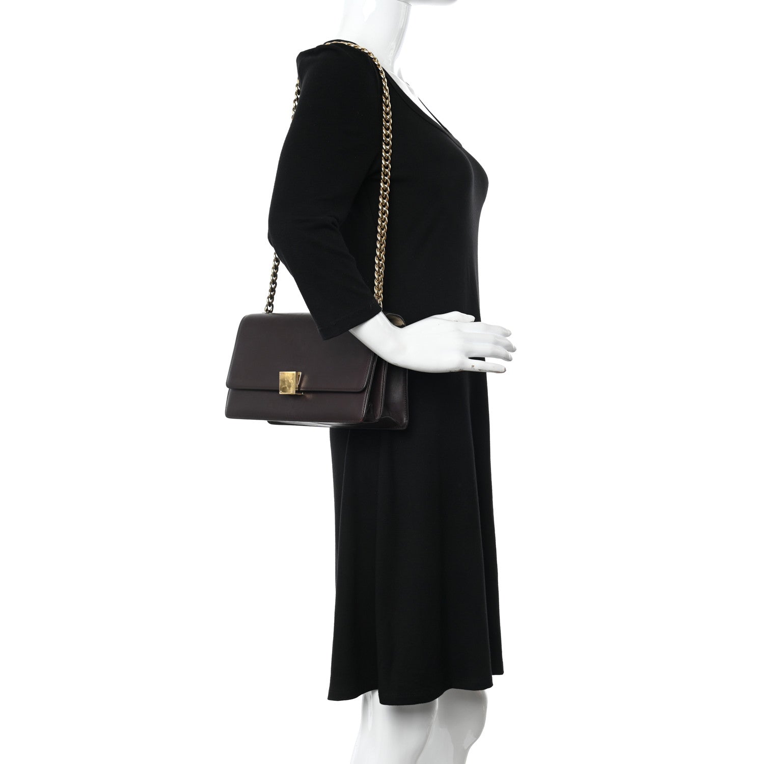 Celine Smooth Calfskin Medium Case Chain Flap Burgundy 2 of 16