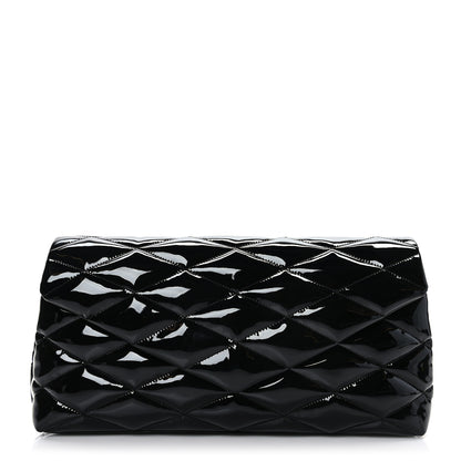 Saint Laurent Patent Quilted Sade Puffer Envelope Clutch Black 1 of 9