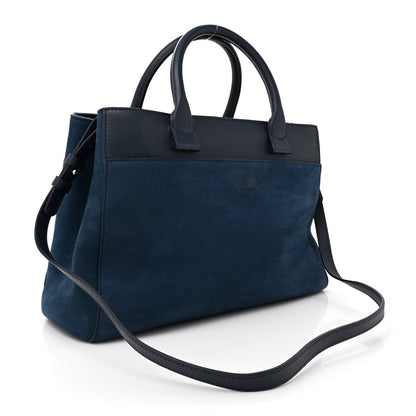 Chanel Grained Calfskin Suede Neo Executive Shopper Tote Navy Blue 3 of 14