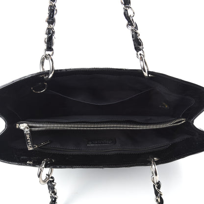 Chanel Patent Quilted Grand Shopping Tote GST Black 5 of 16