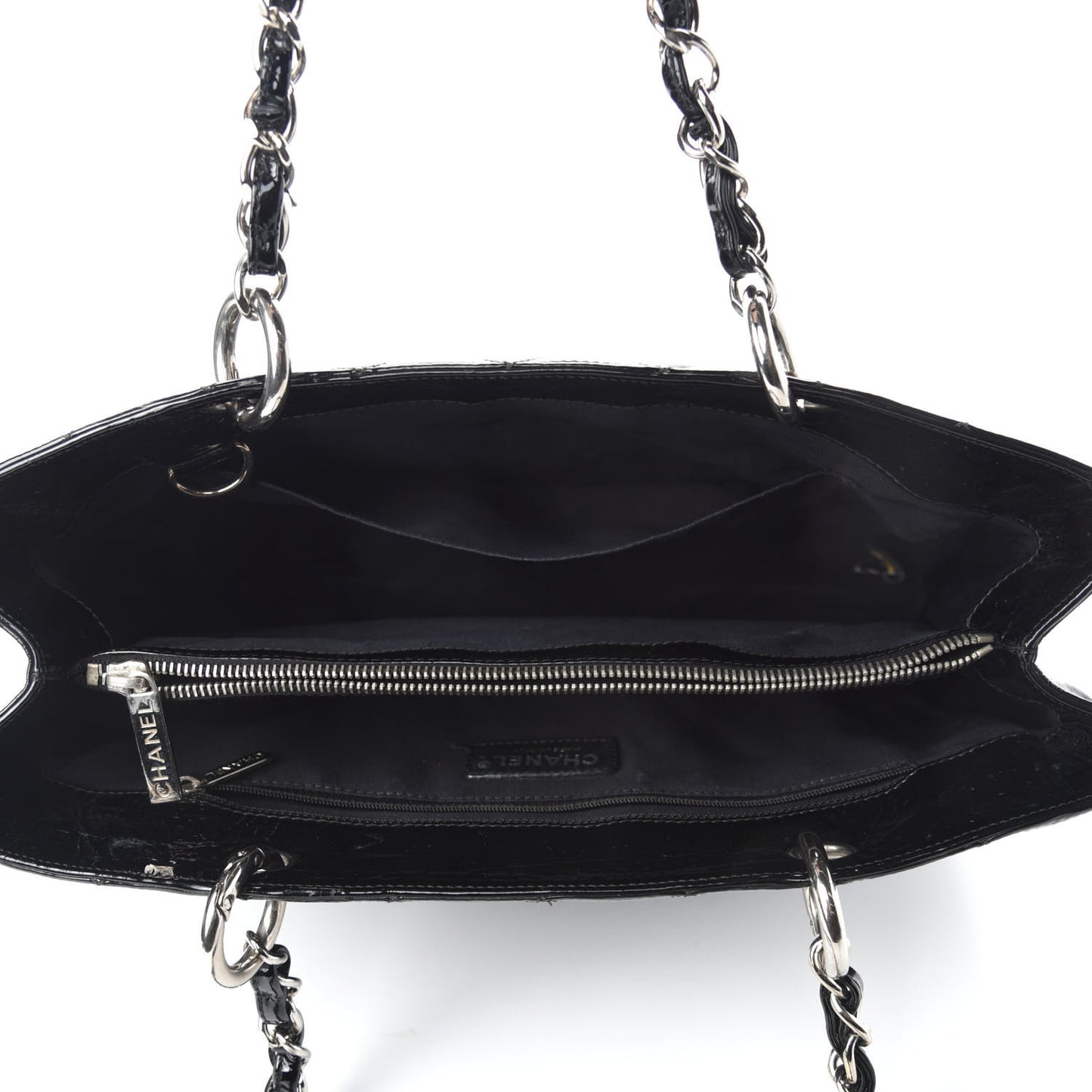 Patent Quilted Grand Shopping Tote GST Black