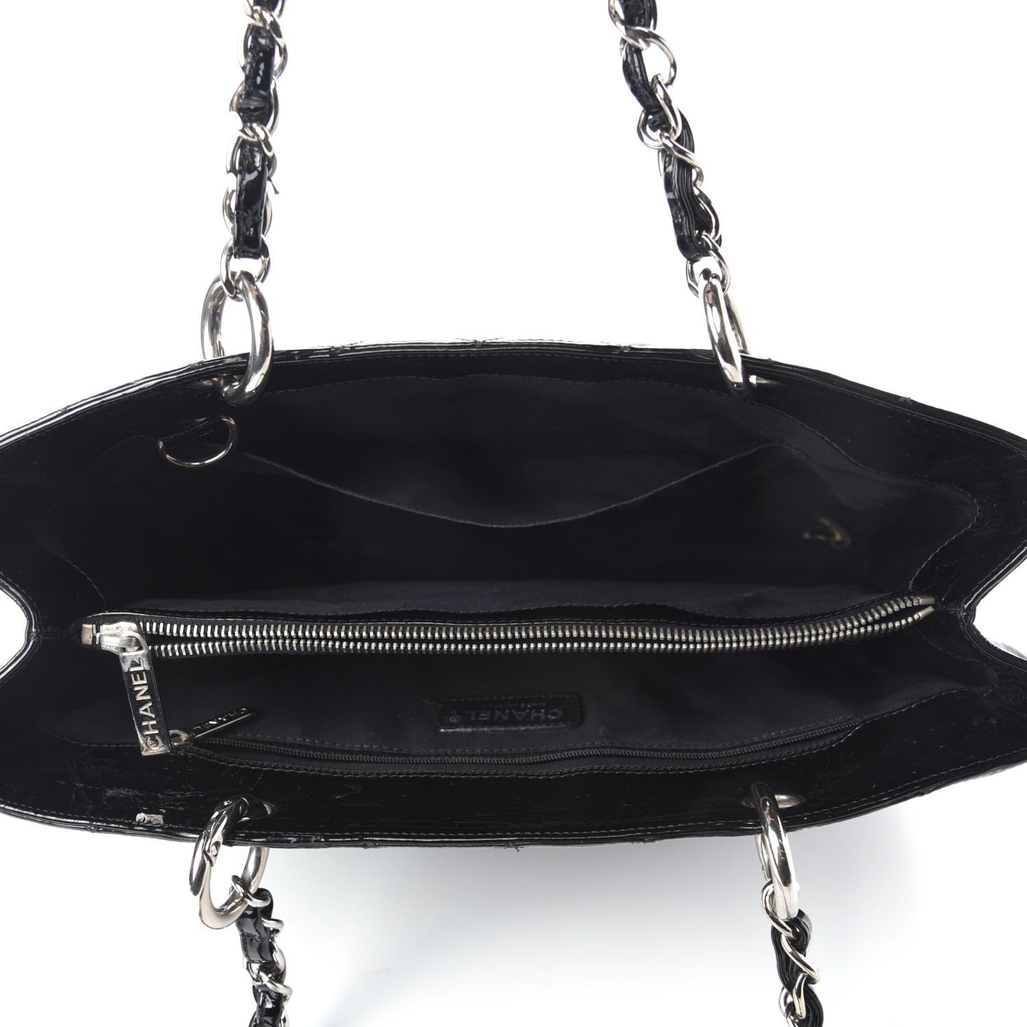 Chanel Patent Quilted Grand Shopping Tote GST Black 5 of 16