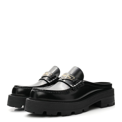 Christian Dior Brushed Calfskin Boy Mules 39.5 Black 4 of 9