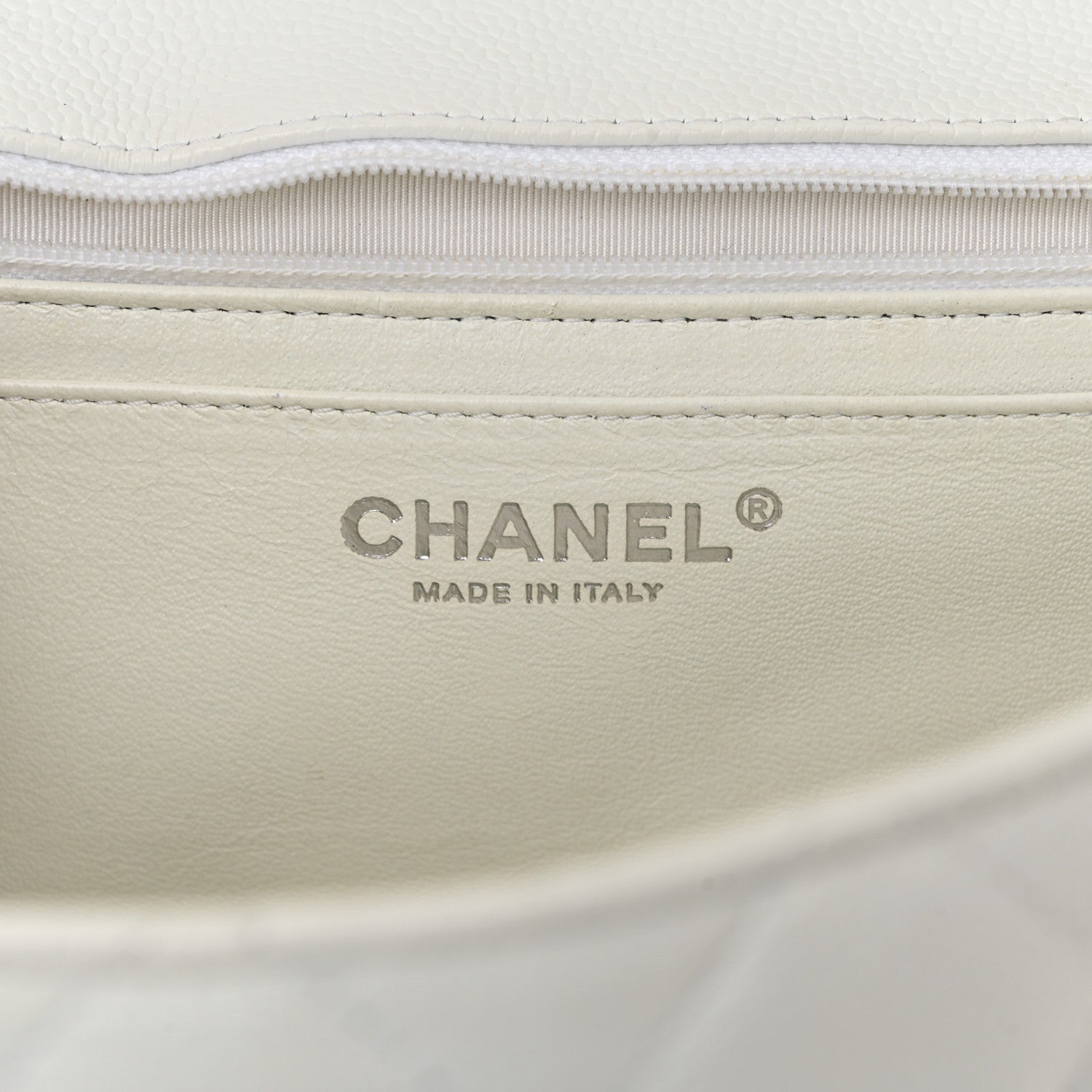 Chanel Caviar Quilted Jumbo Single Flap White 6 of 10