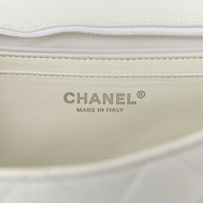 Chanel Caviar Quilted Jumbo Single Flap White 6 of 10
