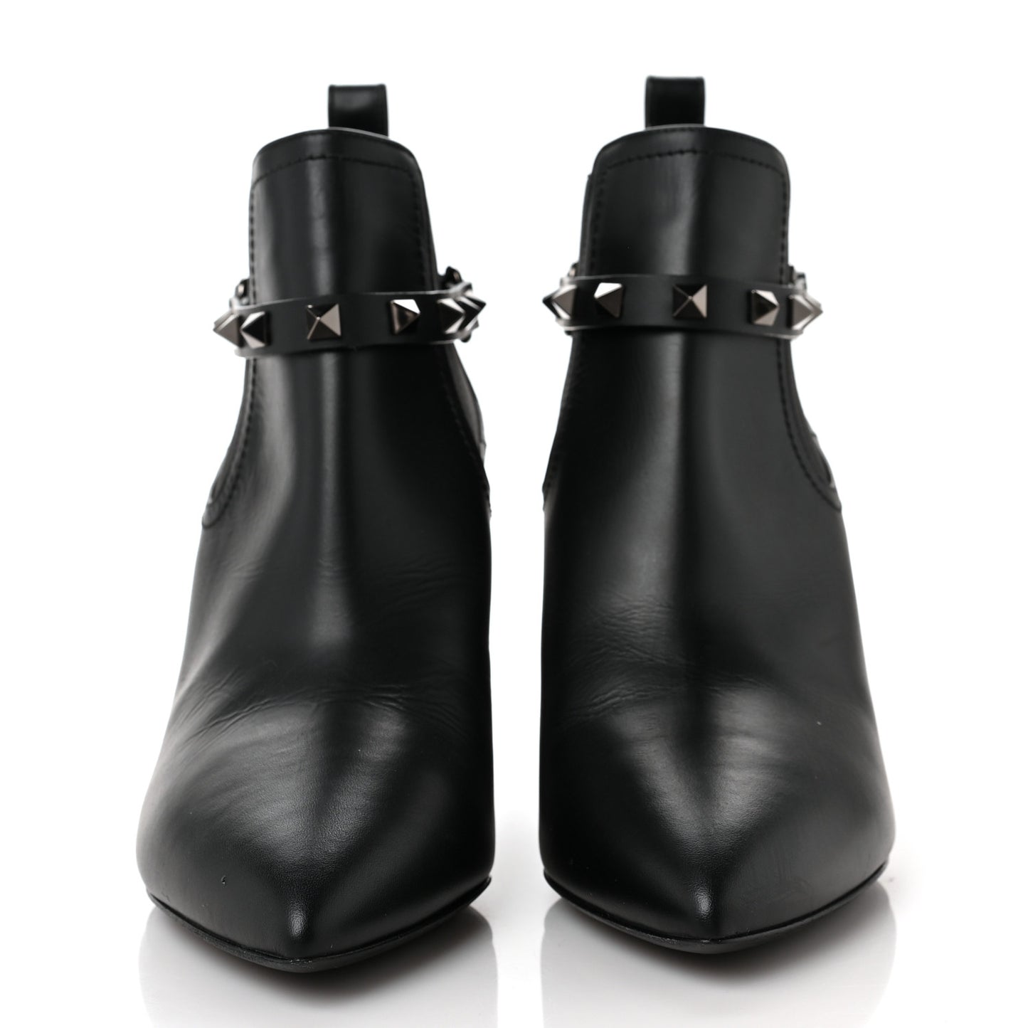 Calfskin Rockstud Chelsea 85mm Ankle Boots 36.5 Black