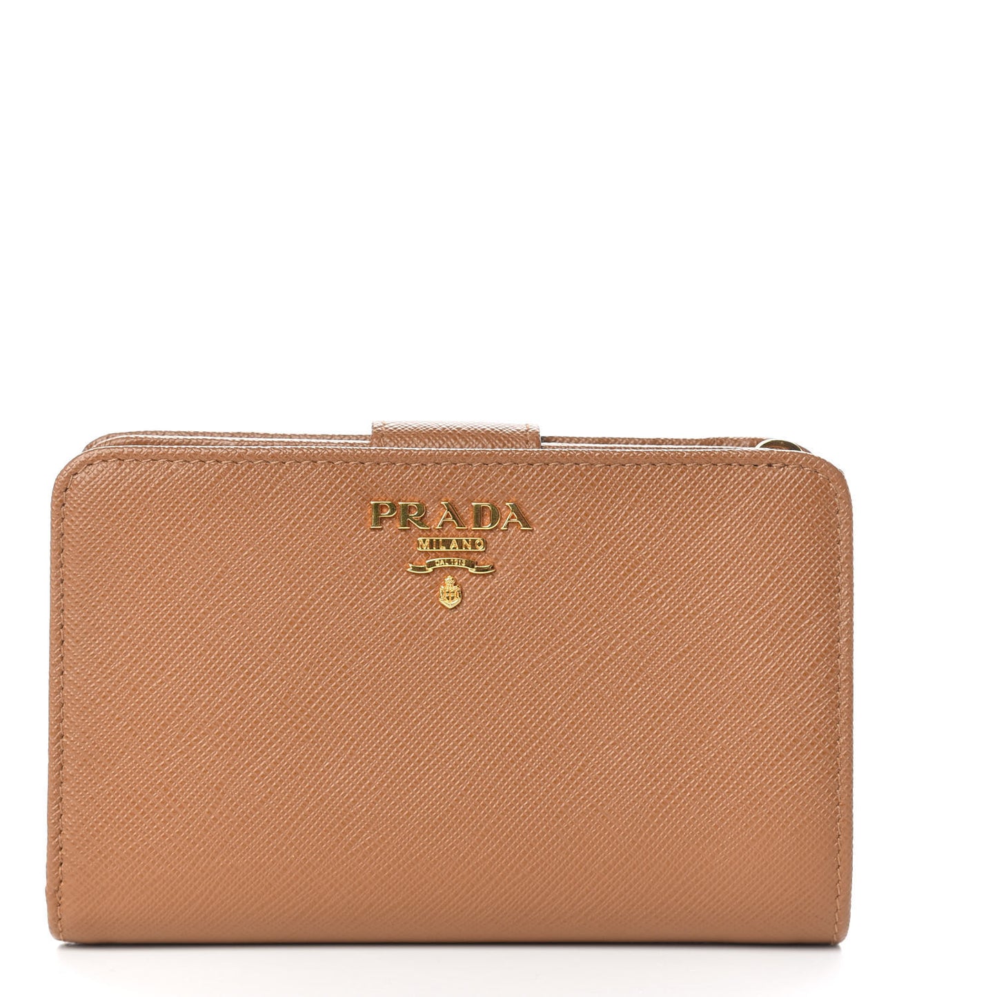 Saffiano Metal Compact Wallet Caramel