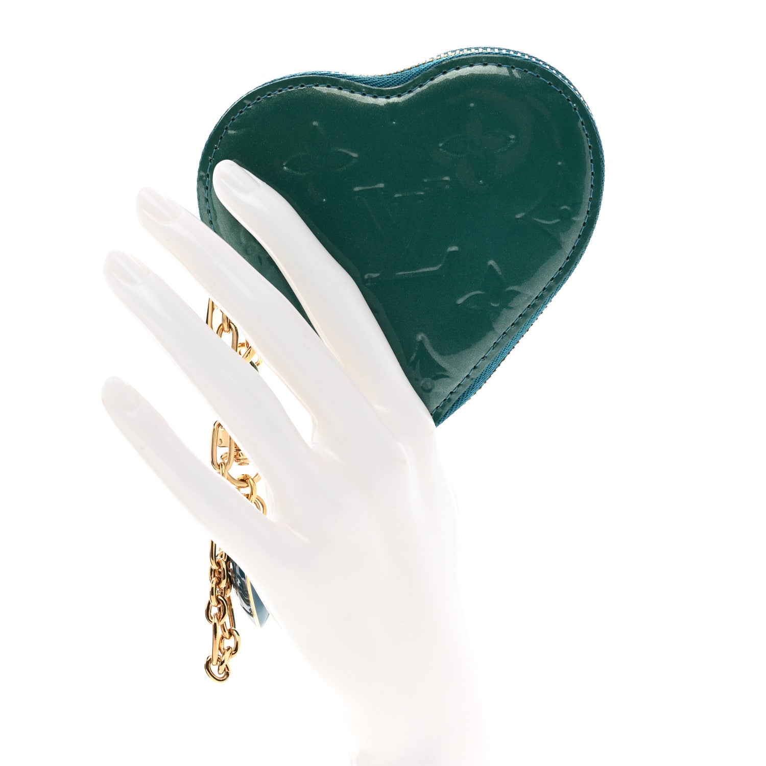 Louis Vuitton Vernis Heart Coin Purse Blue Galactic 2 of 8