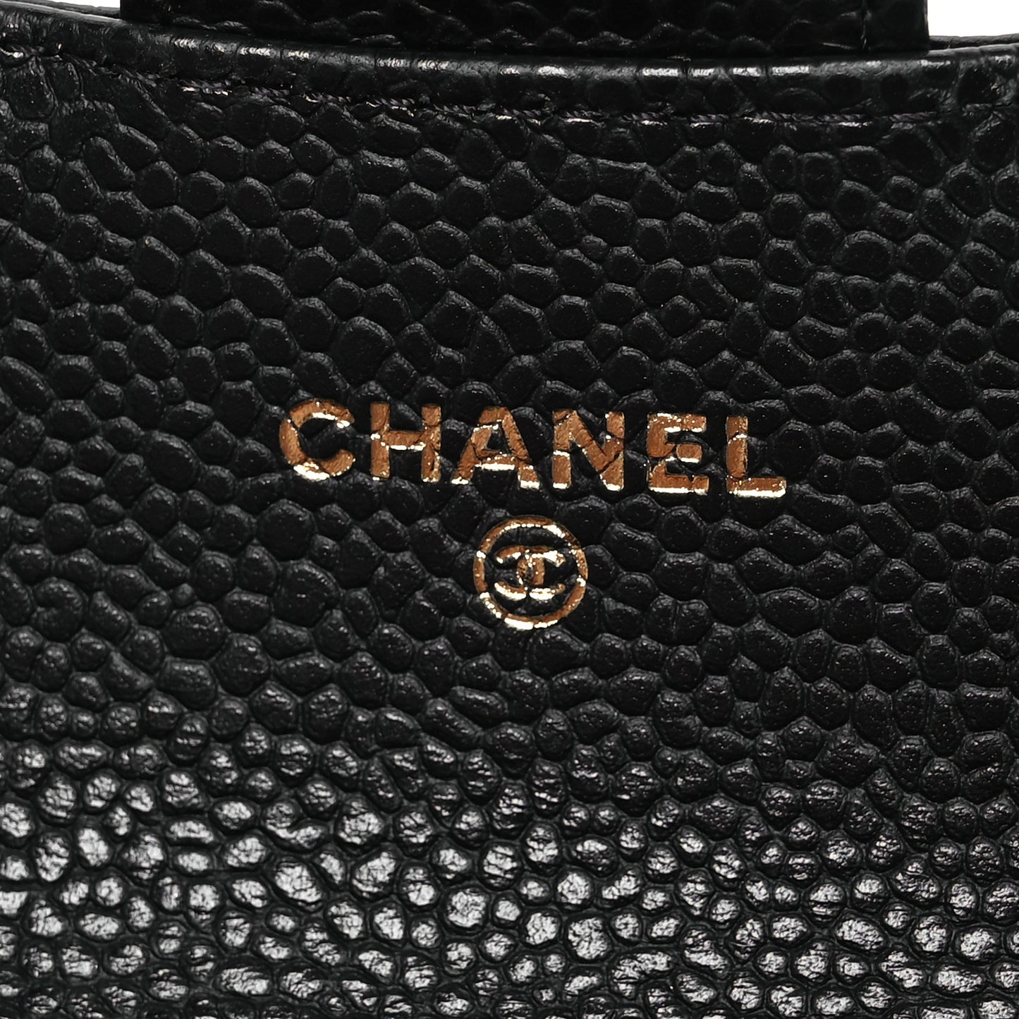 Caviar Quilted Flap Card Holder Wallet Black