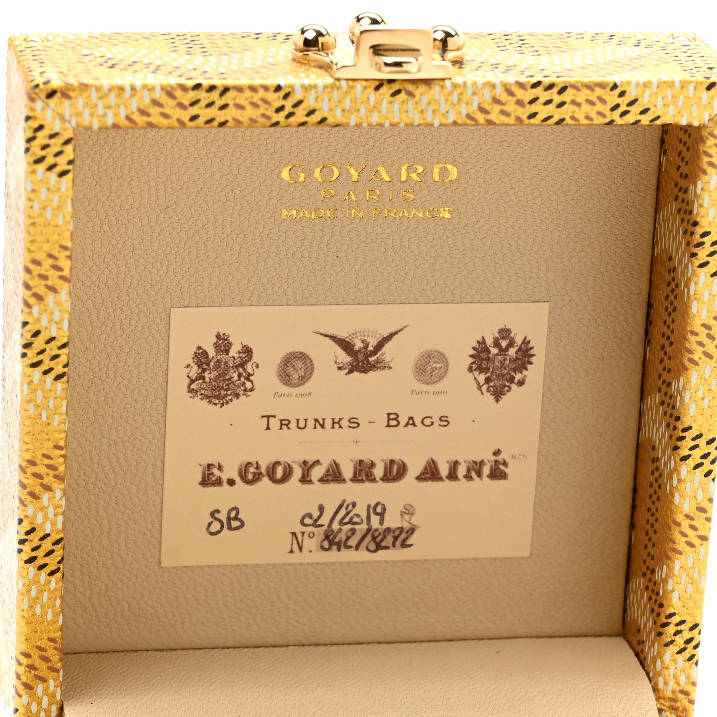 Goyardine Precious Metals Regence Mini Trunk Gold