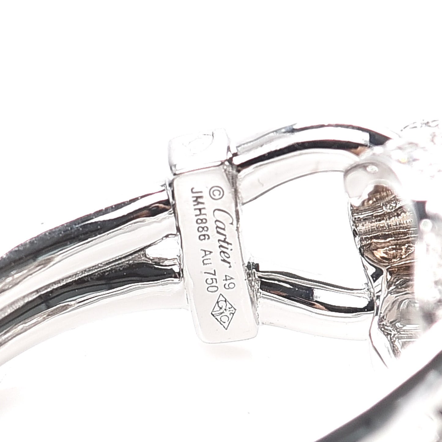 18K White Gold Diamond Emerald Black Onyx Panthere de Cartier Ring 49 4.75
