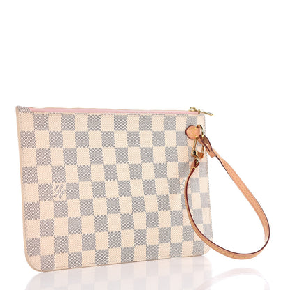 Louis Vuitton Damier Azur Neverfull MM GM Pochette Rose Ballerine 3 of 9