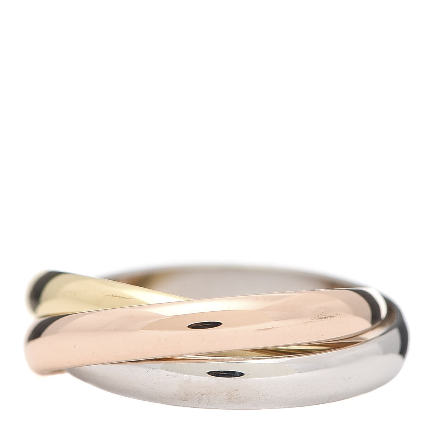 18K Pink Yellow White Gold Small Trinity Ring 46 3.75