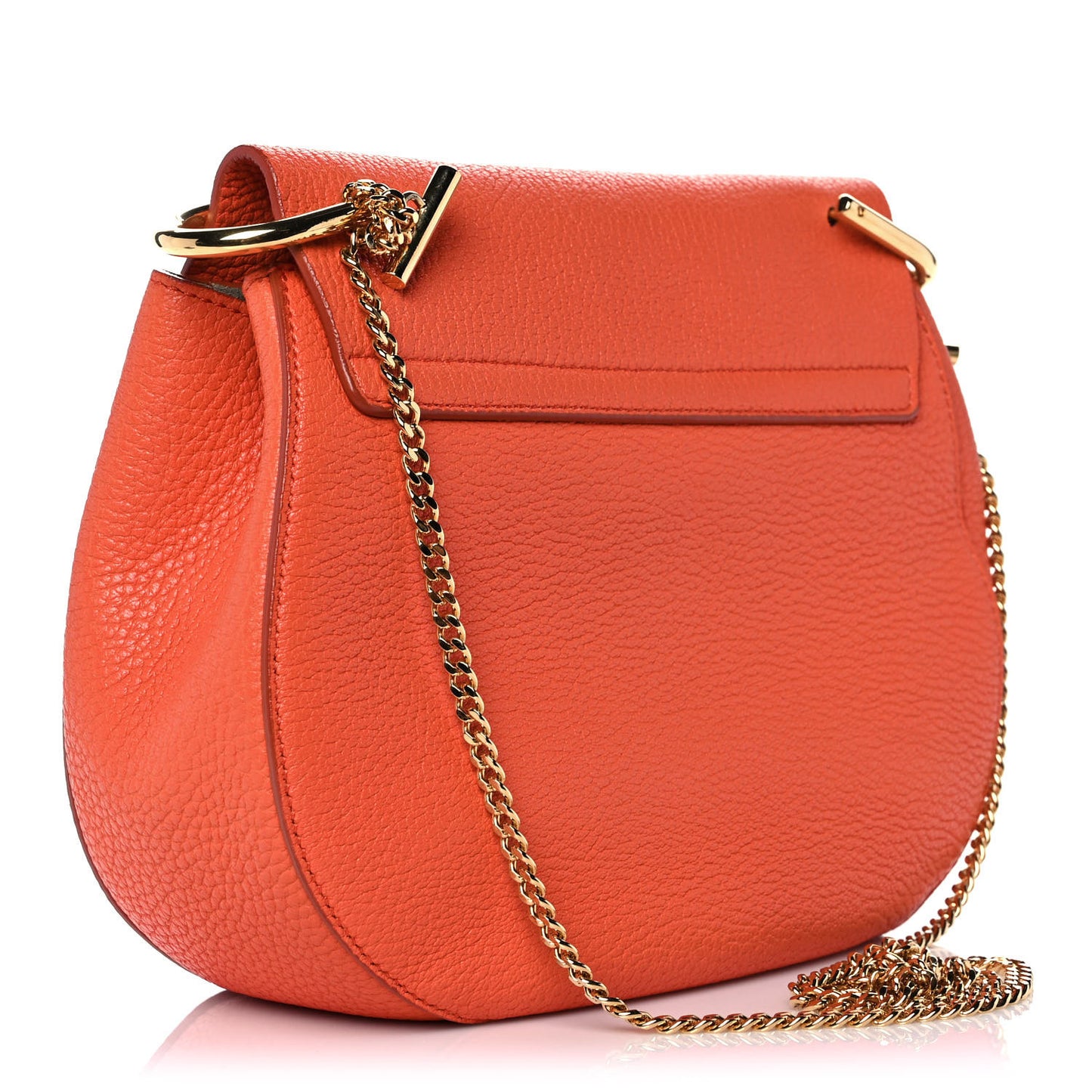 Grained Lambskin Mini Drew Shoulder Bag Foxy Orange