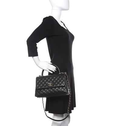 Chanel Caviar Quilted Small Coco Handle Flap Black 3 of 10