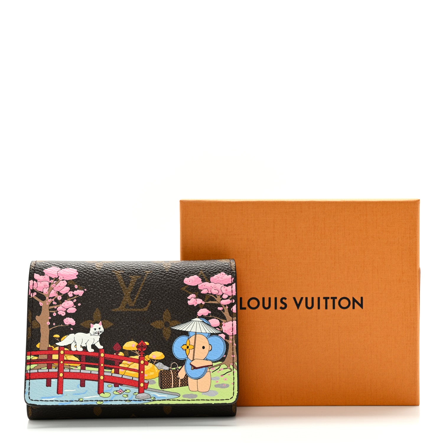 Louis Vuitton Monogram 2021 Christmas Animation Japanese Garden Victorine Wallet Wisteria Pink 13 of 13