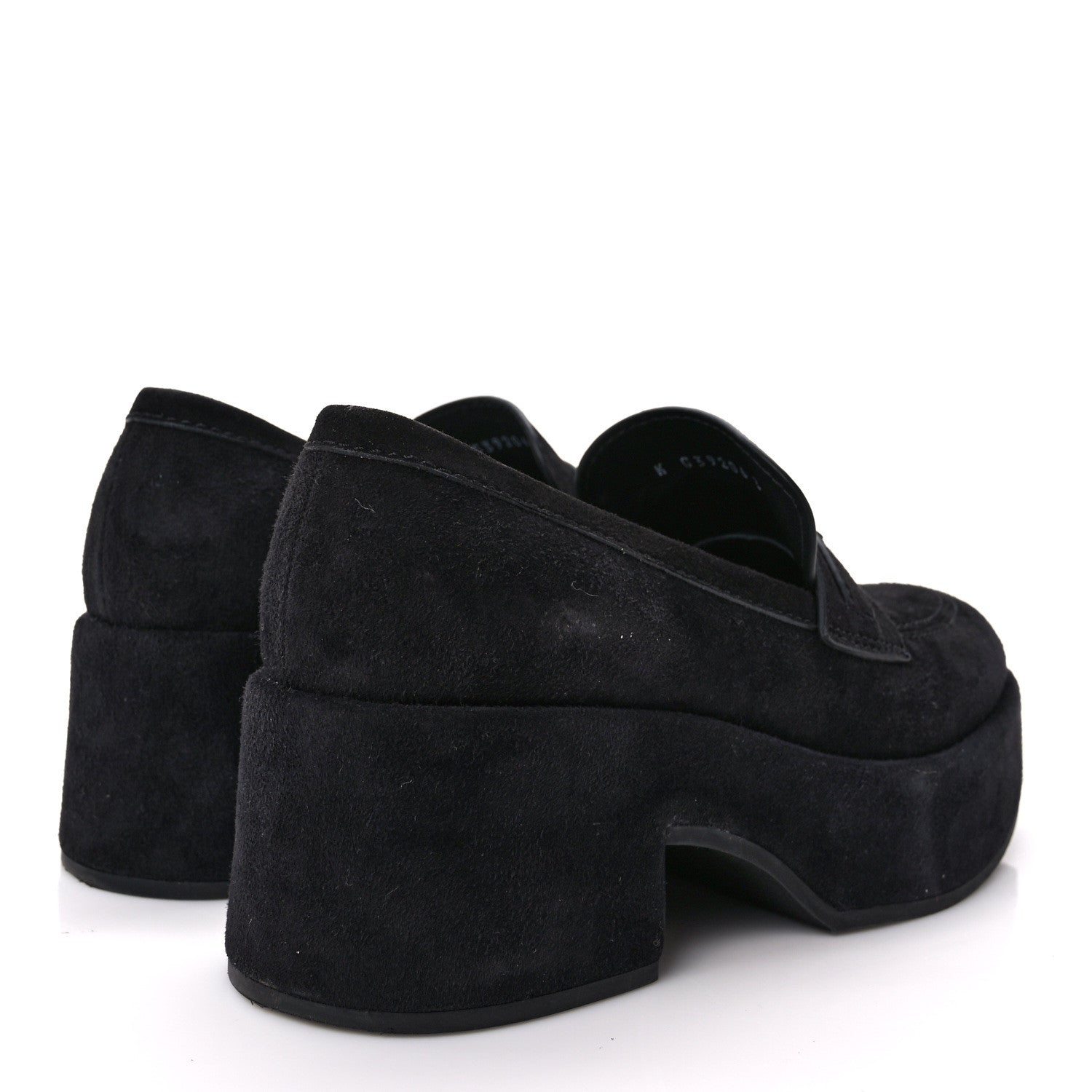 Chanel Suede CC Platform Loafers 36.5 Black 4 of 8