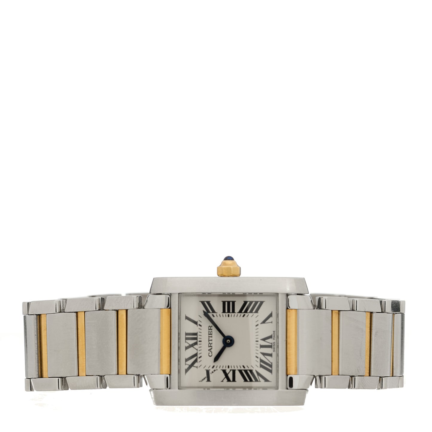 Stainless Steel 18K Yellow Gold 20mm Tank Francaise Quartz Watch