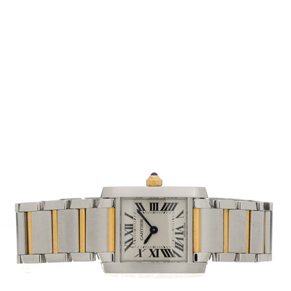 Cartier Stainless Steel 18K Yellow Gold 20mm Tank Francaise Quartz Watch 2 of 5
