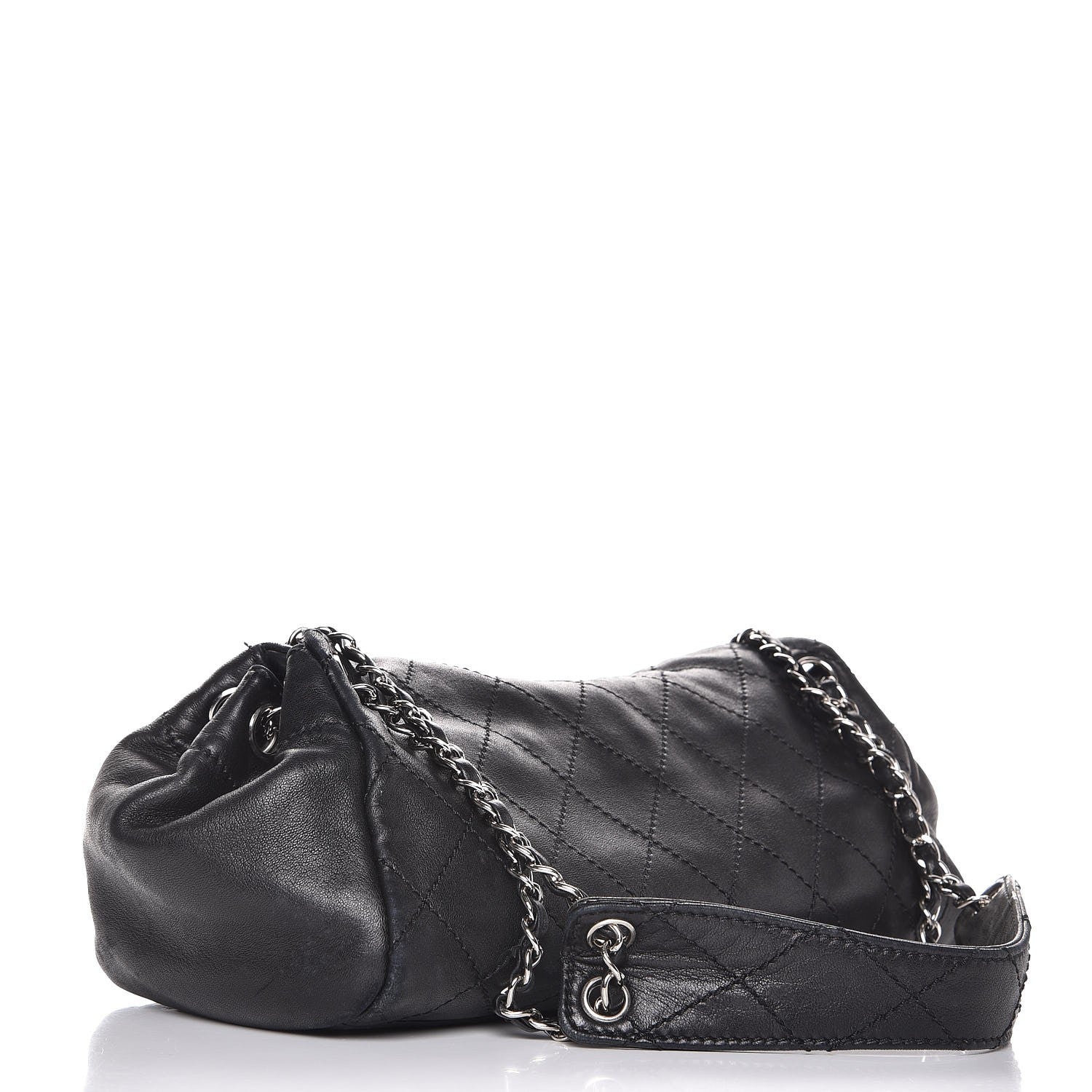 Chanel Lambskin Stitched Accordion Tote Black 3 of 10
