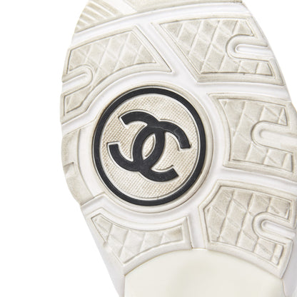 Chanel Suede Calfskin CC Sneakers 38.5 Pink White 8 of 29