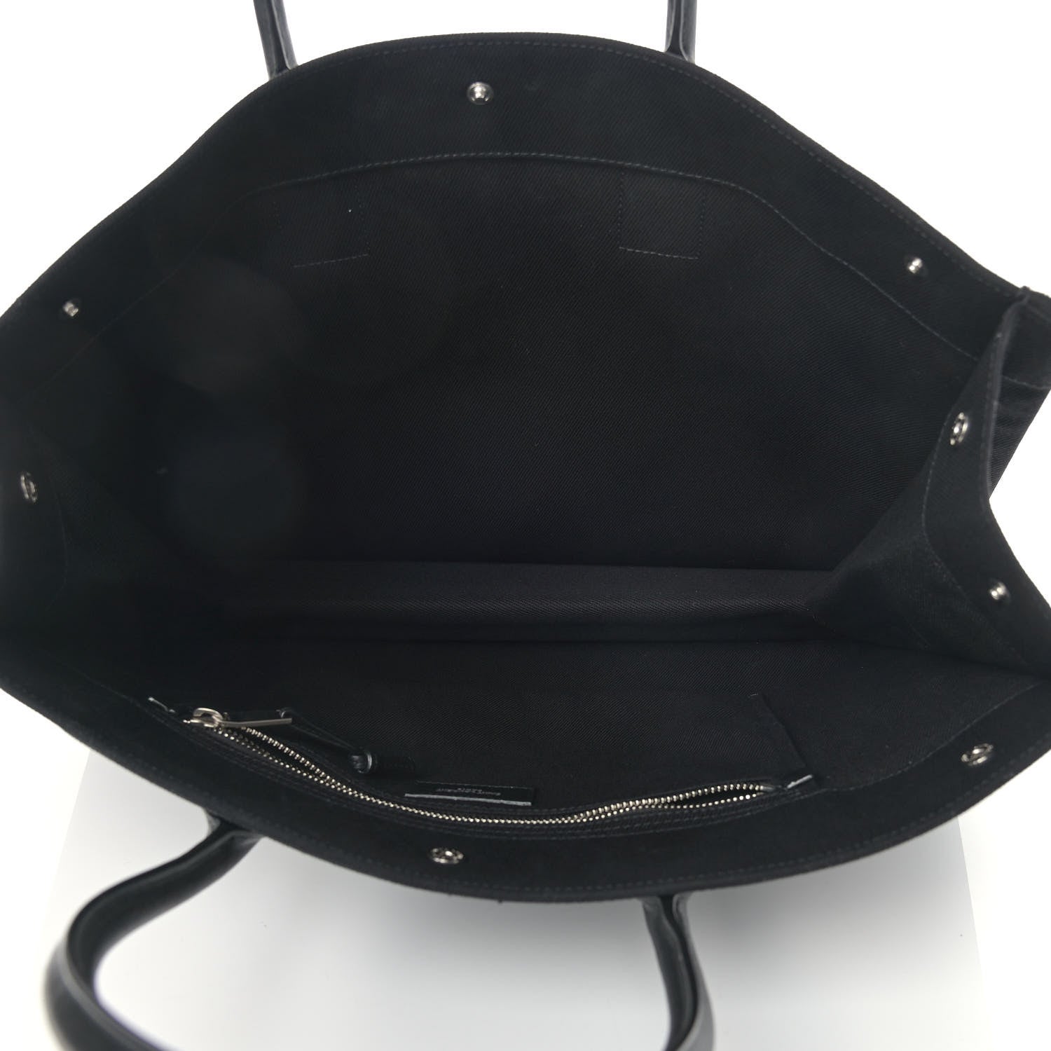 Saint Laurent Linen Calfskin Rive Gauche Tote Black 5 of 14