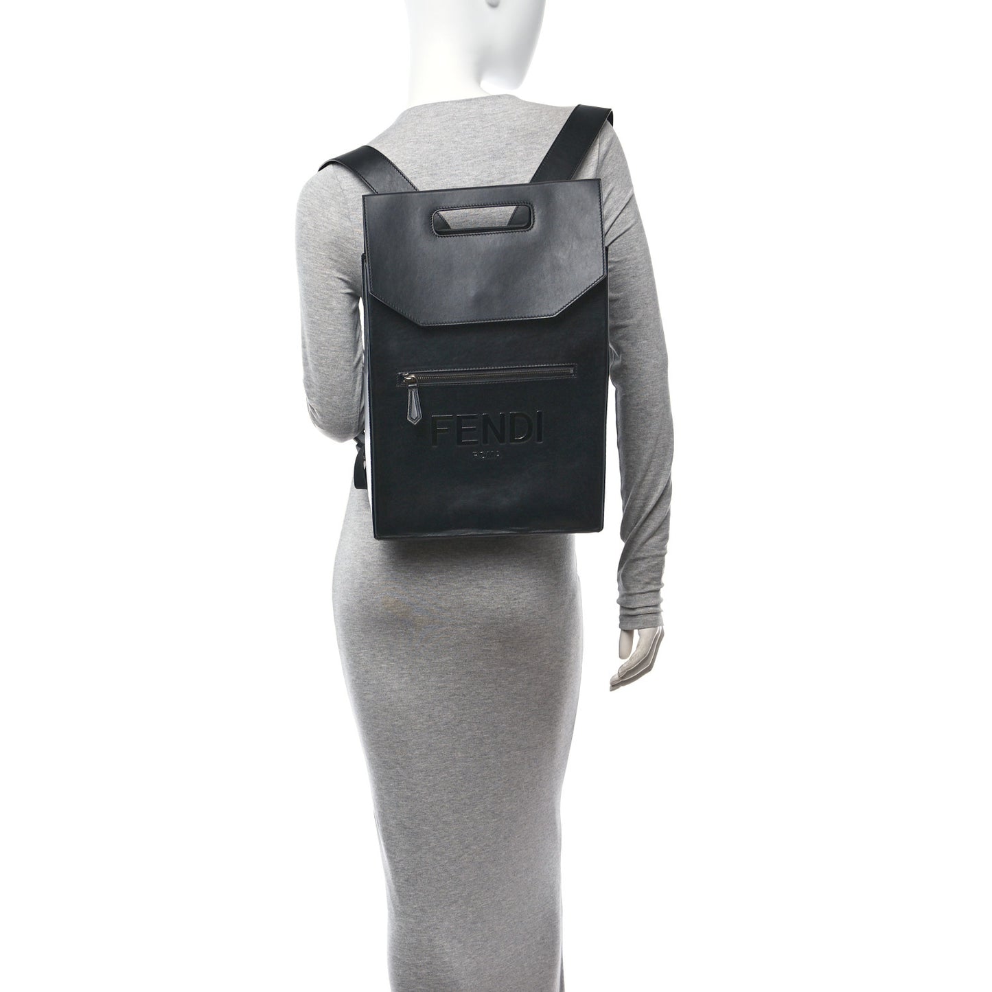 Vitello Grace Light Logo Fendi Pack Backpack Black