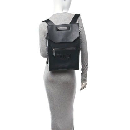 Fendi Vitello Grace Light Logo Fendi Pack Backpack Black 2 of 11