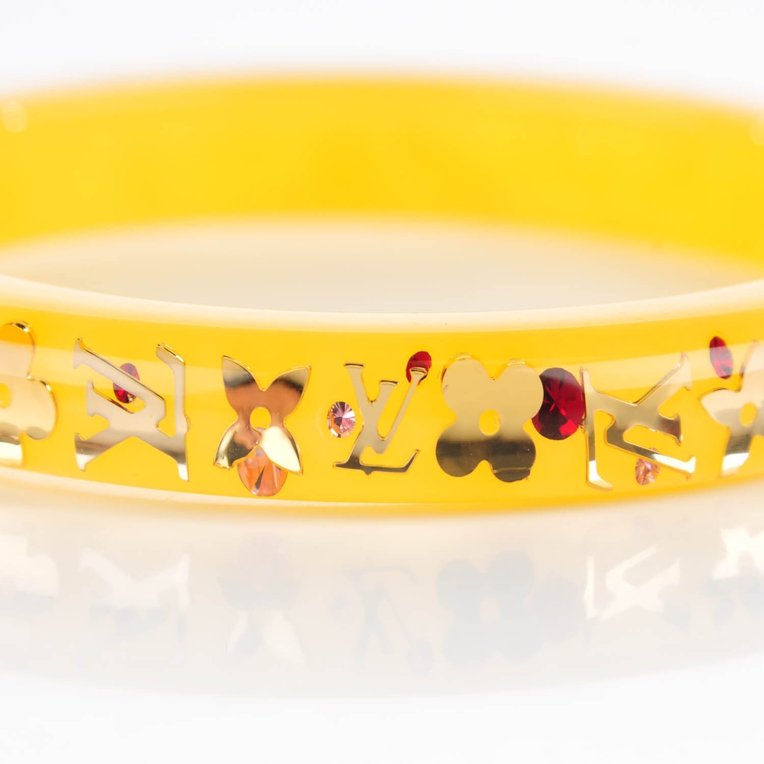 Louis Vuitton Resin Swarovski PM Inclusion Bracelet M Yellow 5 of 5
