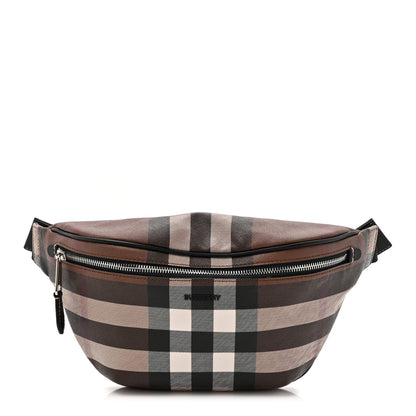 Burberry E-canvas Check Cason Bum Bag Dark Birch Brown 1 of 9
