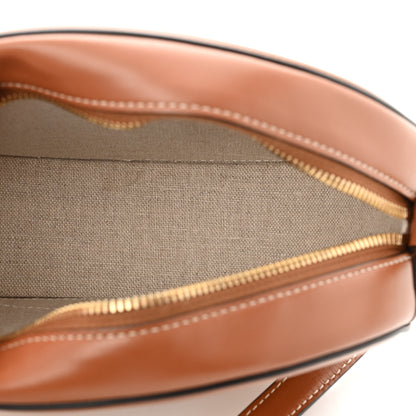 Celine Canvas Calfskin Cuir Triomphe Oval Crossbody Purse Natural Tan 5 of 10