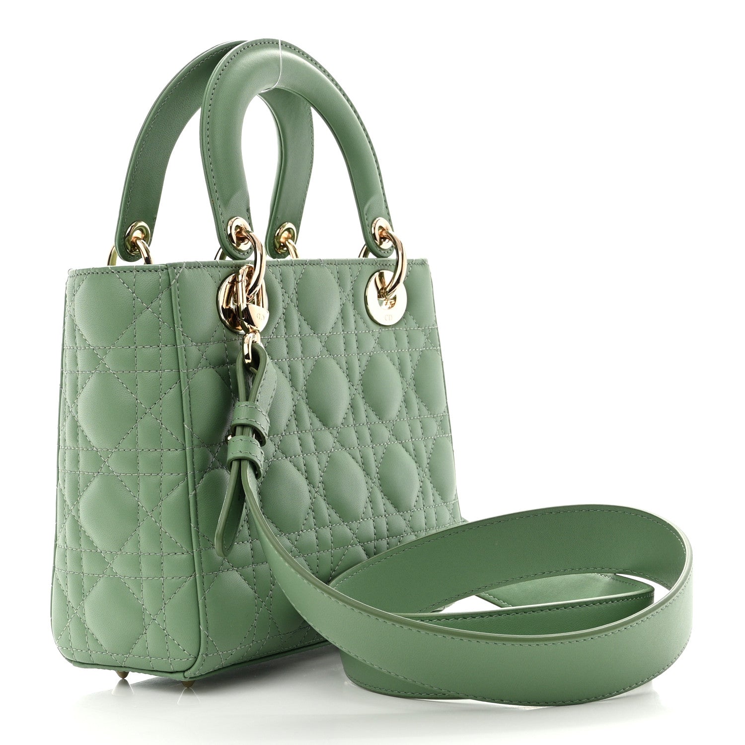 Christian Dior Lambskin Cannage Small My ABCDior Lady Dior Green 3 of 10
