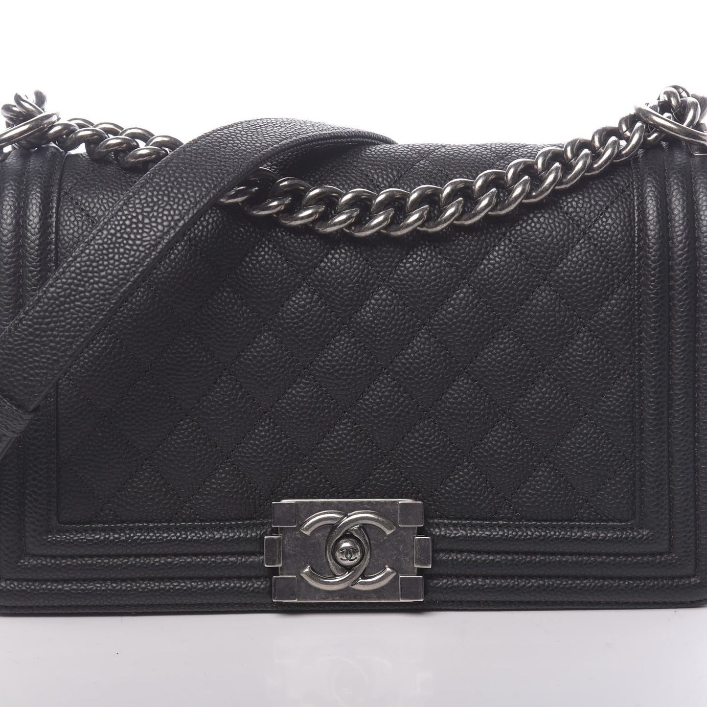 Caviar Quilted Medium Boy Flap Black