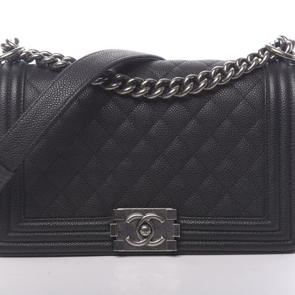 Chanel Caviar Quilted Medium Boy Flap Black 9 of 14