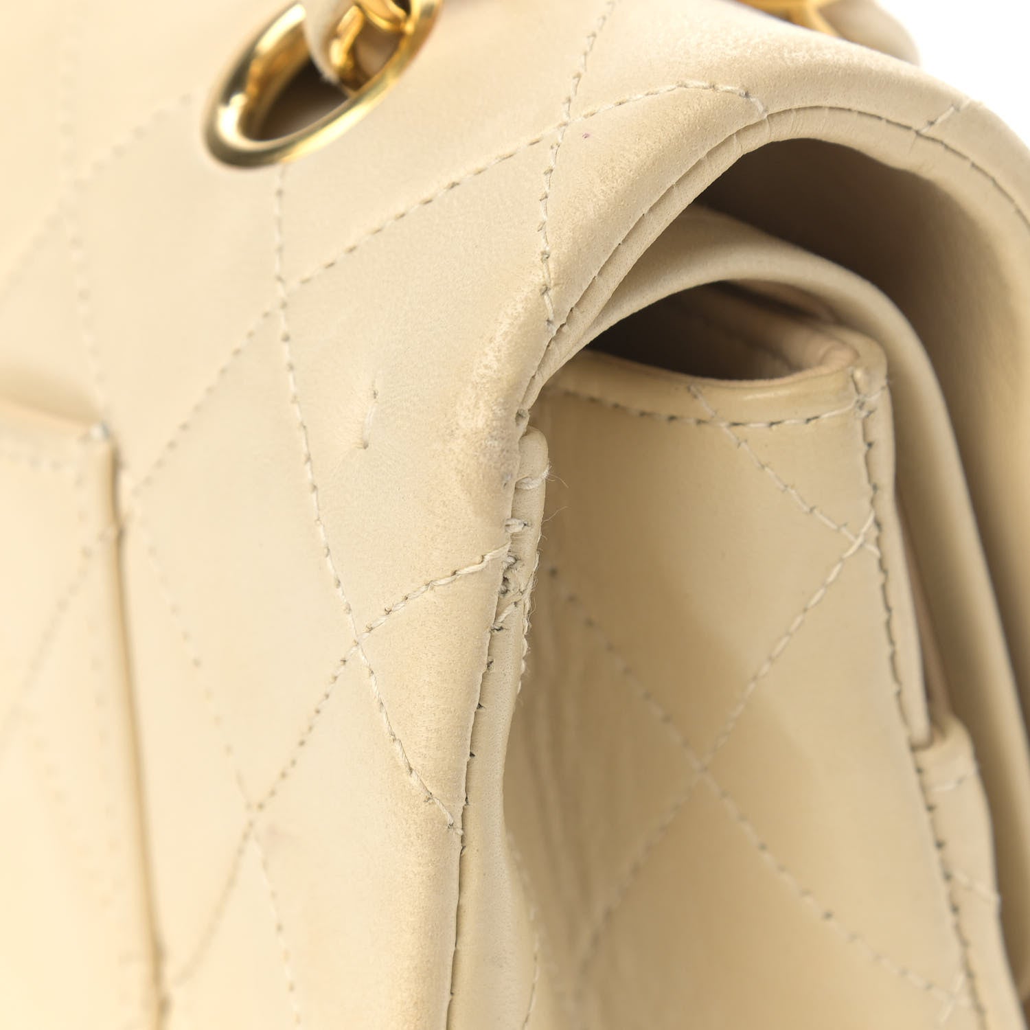 Chanel Lambskin Quilted Medium Double Flap Light Beige 13 of 21