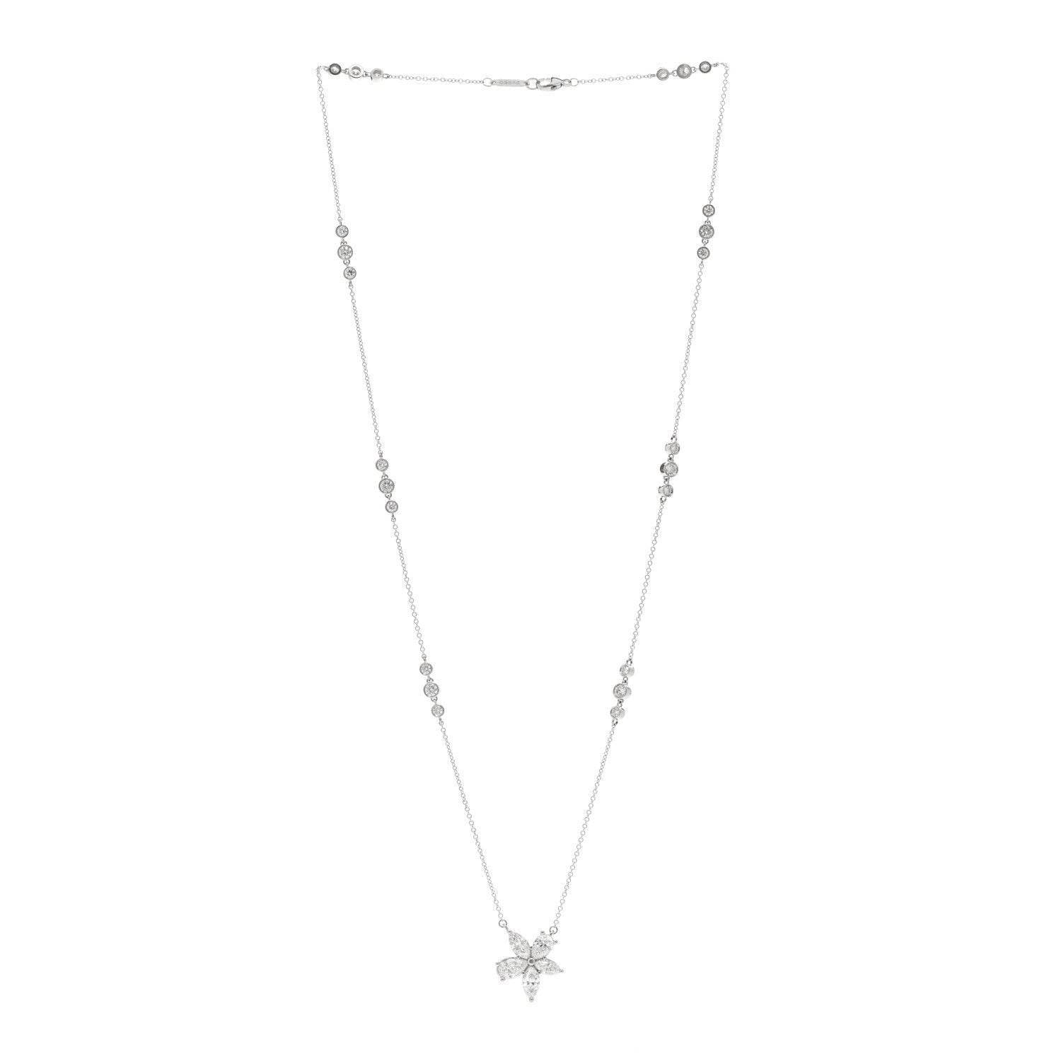 Tiffany Platinum Diamond Extra Large Victoria Mixed Cluster Necklace 3 of 5